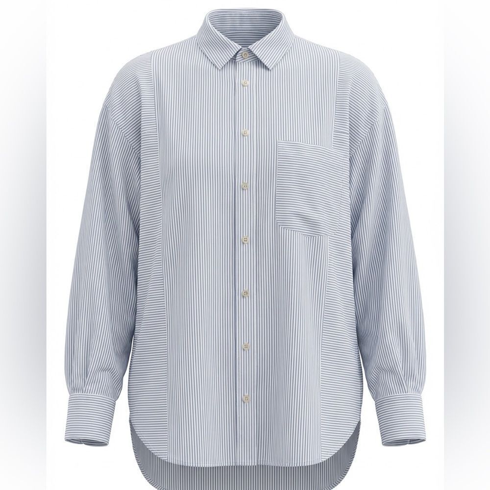 MADEWELL WOMENS COLLARED SHIRT SIZE S BLUE AND WHITE STRIPES